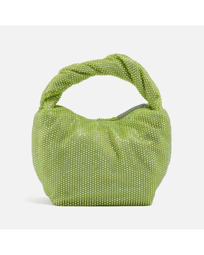 Stine Goya Ziggy Mini Hobo Embellished Satin Bag - Green