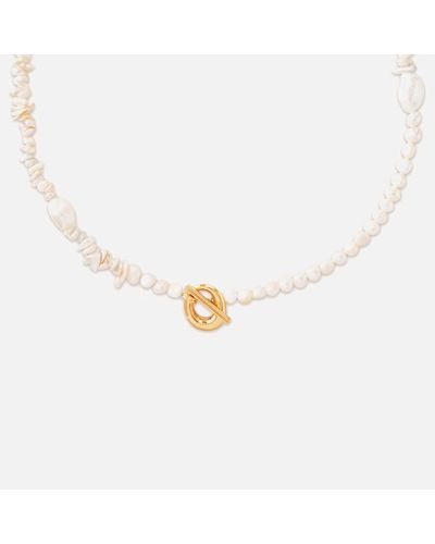 Astrid & Miyu Serenity 18-karat Gold-plated Freshwater Pearl Necklace - Multicolour