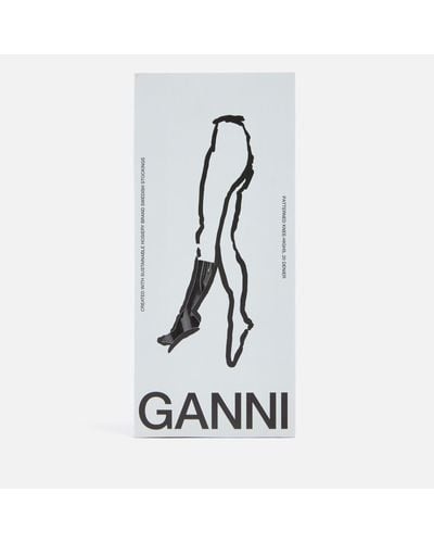 Ganni Butterfly Logo-jacquard Socks - Black