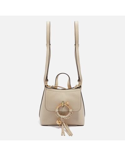 See By Chloé Joan Leather And Suede Backpack - Natural