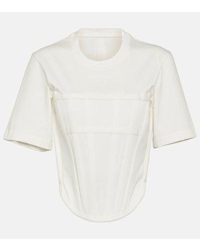 Dion Lee Corset Cotton Jersey T-shirt - White