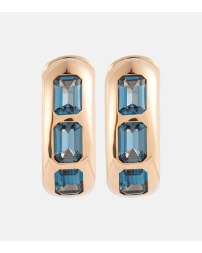 Pomellato Iconica 18kt Rose Gold Earrings With Blue Topaz