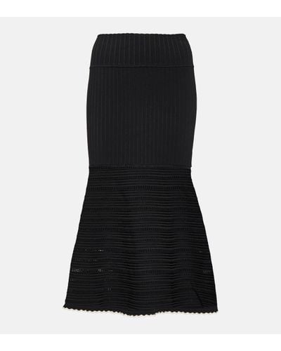 Victoria Beckham High-rise Scalloped Midi Skirt - Black