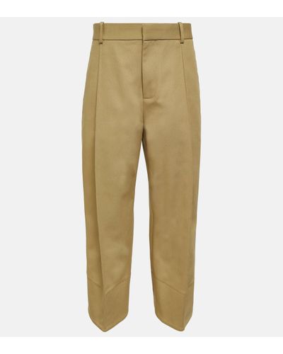 Bottega Veneta Pantalon droit en coton - Neutre