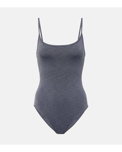 Totême Square-neck Swimsuit - Blue