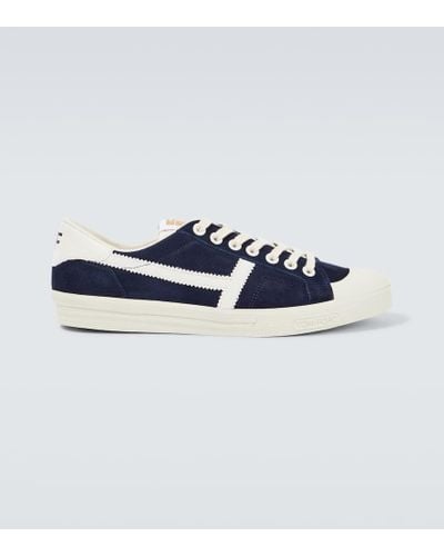 Tom Ford T Suede Low-top Sneakers - Blue