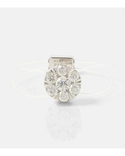 PERSÉE Ring Floating Pear aus 18kt Weissgold mit Diamanten - Weiß