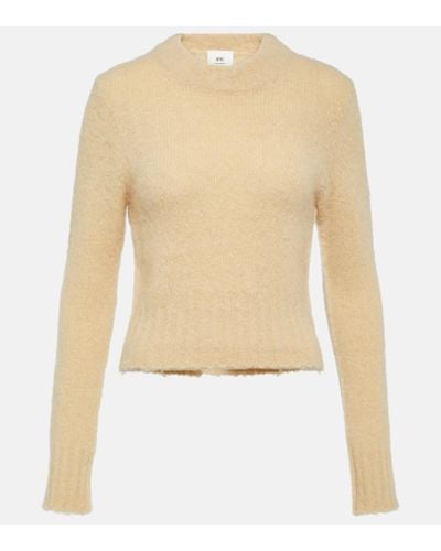 Ami Paris Alpaca And Wool-blend Sweater - Natural