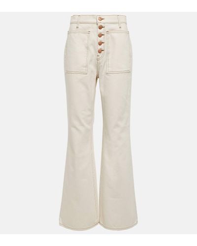 Ulla Johnson Jean evase Lou a taille haute - Neutre