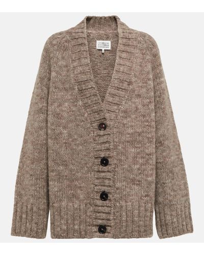 Maison Margiela Cardigan en laine d'alpaga et coton melanges - Marron