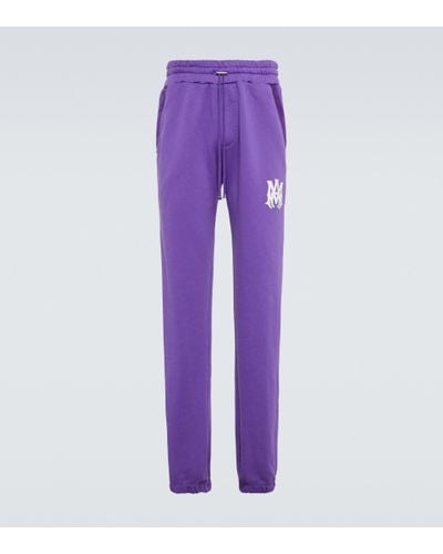 Amiri Logo Cotton Jersey Sweatpants - Purple
