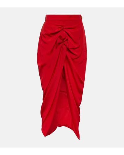 Vivienne Westwood Panther Gathered Crepe Midi Skirt