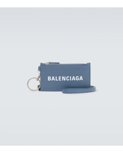 Balenciaga Tarjetero llavero Cash con logo - Azul
