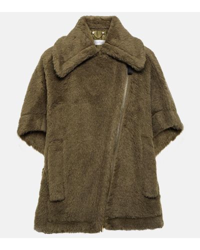 Max Mara Gilet Manto in alpaca, lana e seta - Verde