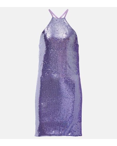 The Attico Audrey Sequined Minidress - Purple