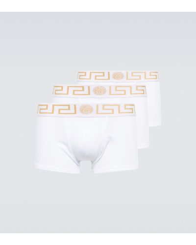 Versace Set aus drei Boxershorts Greca - Weiß