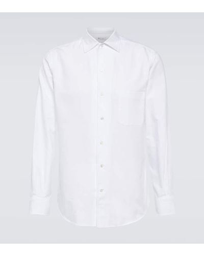 Loro Piana Andre Cotton Poplin Oxford Shirt - White