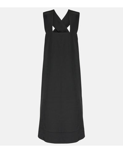 Co. Border Wool-blend Faille Midi Dress - Black