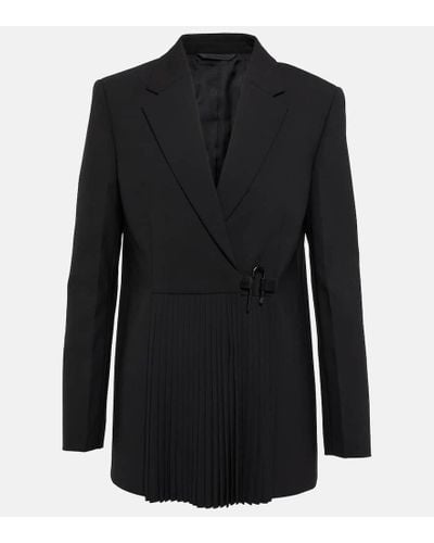 Givenchy Blazer de crepe plisado con Padlock - Negro