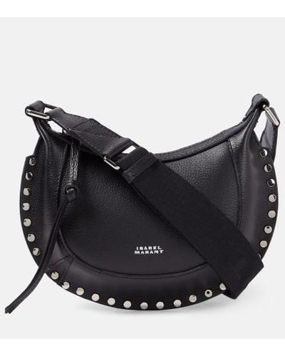 Isabel Marant Oskan Moon Mini Leather Shoulder Bag - Black