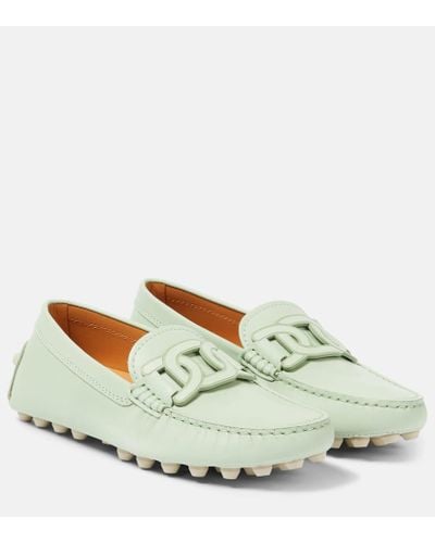 Tod's Gommino Bubble Kate Leather Moccasins - White