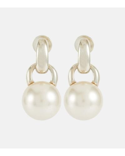 Sophie Buhai Pendientes Everyday en plata de ley con perlas de cristal - Blanco