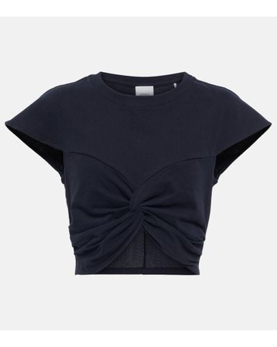 Isabel Marant Top raccourci Zineae en coton - Bleu