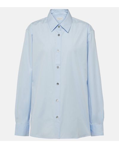 Dries Van Noten Cotton Poplin Shirt - Blue