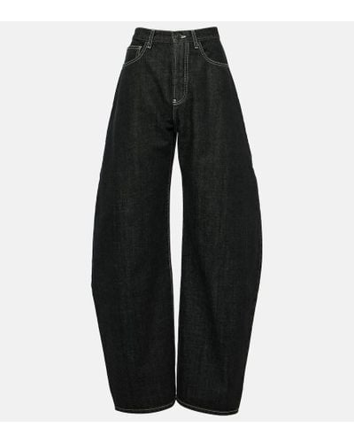 Alaïa High-rise Barrel-leg Jeans - Black