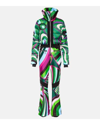 Emilio Pucci X Fusalp traje de esqui estampado - Verde