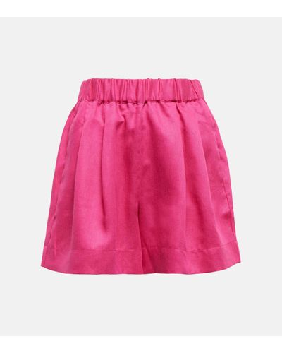 Asceno Zurich Linen Shorts - Pink