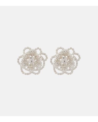 Magda Butrym Floral Crystal-embellished Earrings - White