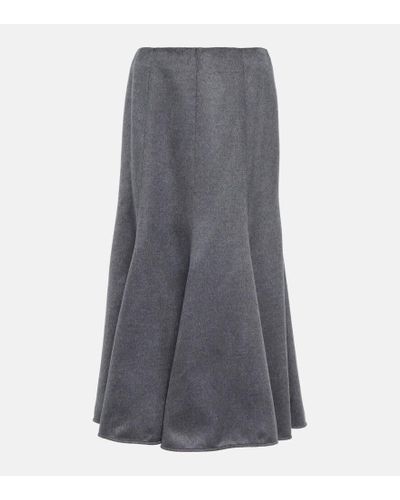 Gabriela Hearst Amy Silk Midi Skirt - Gray