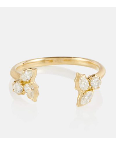 Jade Trau Ring Posey aus 18kt Gelbgold mit Diamanten - Mettallic