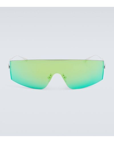 Bottega Veneta Mask Flat-top Sunglasses - Green