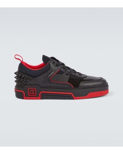 Christian Louboutin Sneakers Astroloubi aus Leder und Veloursleder - Rot