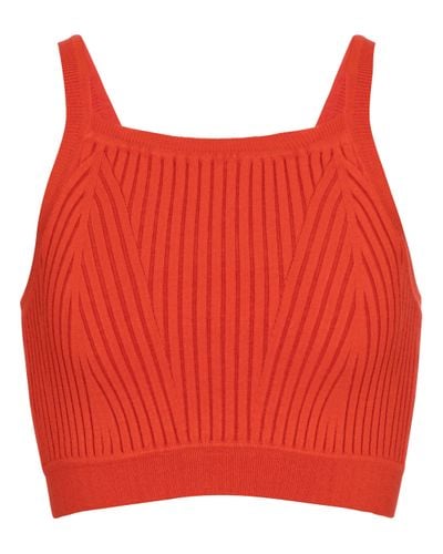Live The Process Cropped-Top aus Rippstrick - Rot
