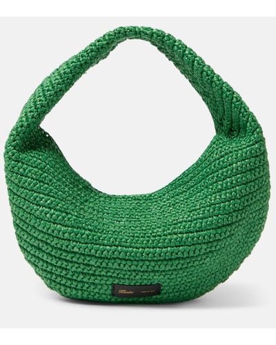 Khaite Medium Raffia Shoulder Bag - Green