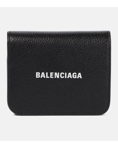 Balenciaga Cash Leather Card Holder - Black