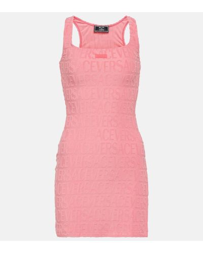 Versace Dua Lipa Terry Jacquard Mini Dress - Pink