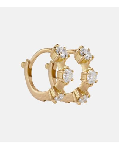 Jade Trau Ohrringe Kismet Mini aus 18kt Gelbgold mit Diamanten - Mettallic