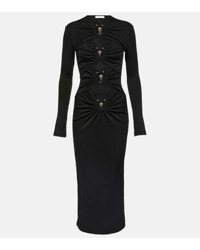 Christopher Esber Orbit Cutout Jersey Midi Dress - Black