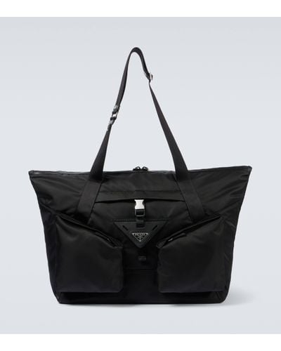 Prada Re-nylon Leather-trimmed Duffel Bag - Black