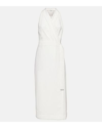 Brunello Cucinelli Twill Wrap Dress - White