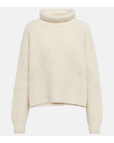 Loro Piana Ribbed Cashmere Turtleneck Sweater - Natural