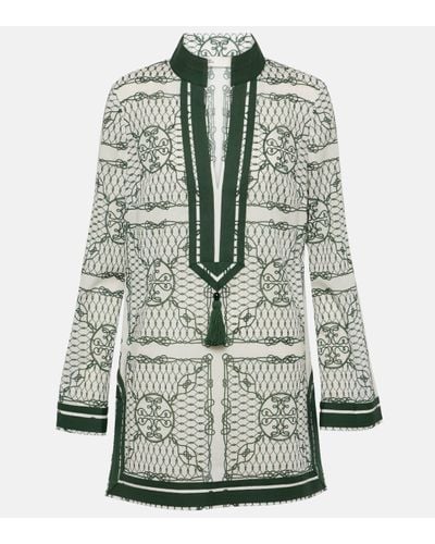 Tory Burch Tunique en coton imprime - Vert