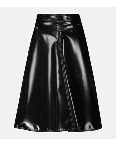 Moncler Genius 2 Moncler 1952 Faux Leather Midi Skirt - Black