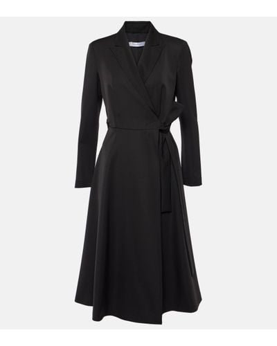 Max Mara Afelio Wool And Mohair Trench Coat - Black