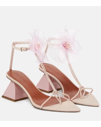Nensi Dojaka Applique Leather Thong Sandals - Pink