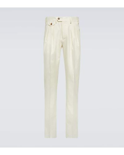 Lardini Straight-leg Wool-blend Pants - White